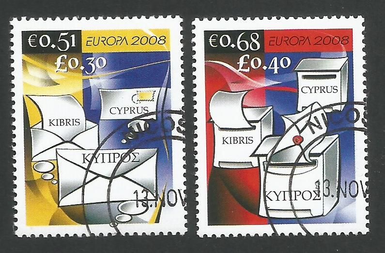 Cyprus Stamps SG 1162-63 2008 Europa The Letter - CTO USED (L272)