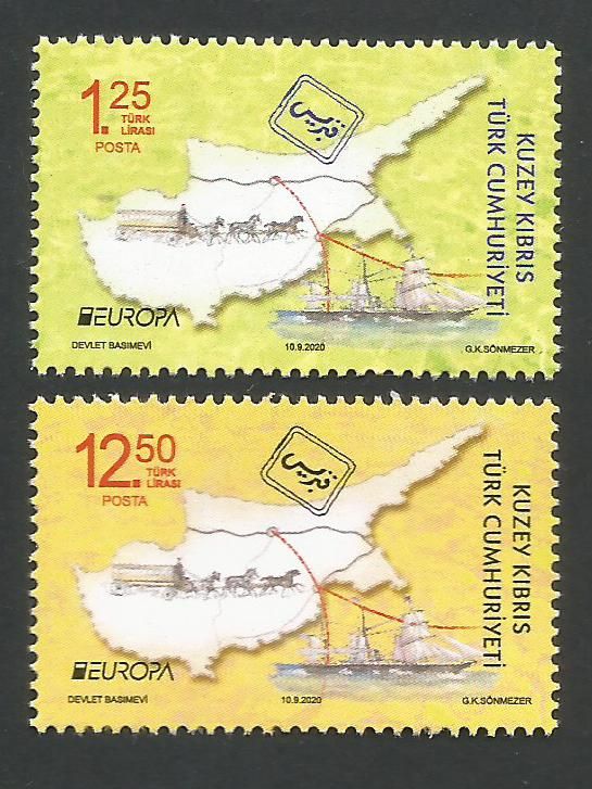 North Cyprus Stamps SG 0858-59  2020 Europa Ancient Postal Routes  - MINT