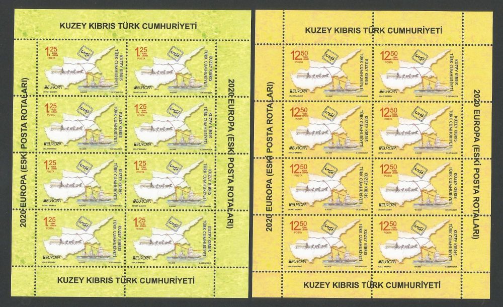 North Cyprus Stamps SG 2020 (b) Europa Ancient Postal Routes  - Full Sheets MINT