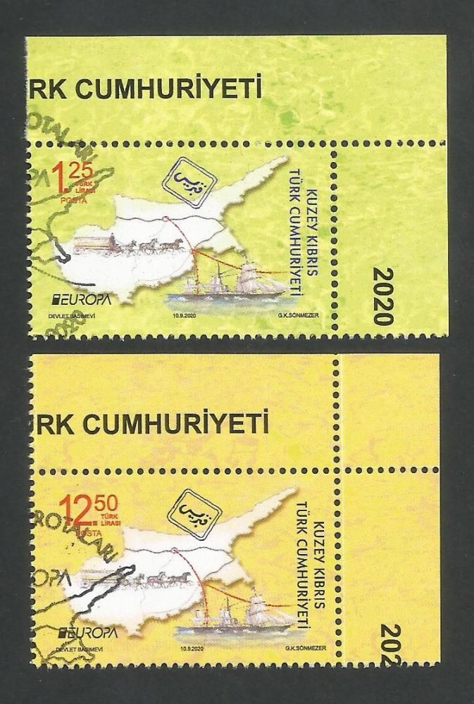 North Cyprus Stamps SG 0858-59  2020 Europa Ancient Postal Routes  - CTO USED (L282)