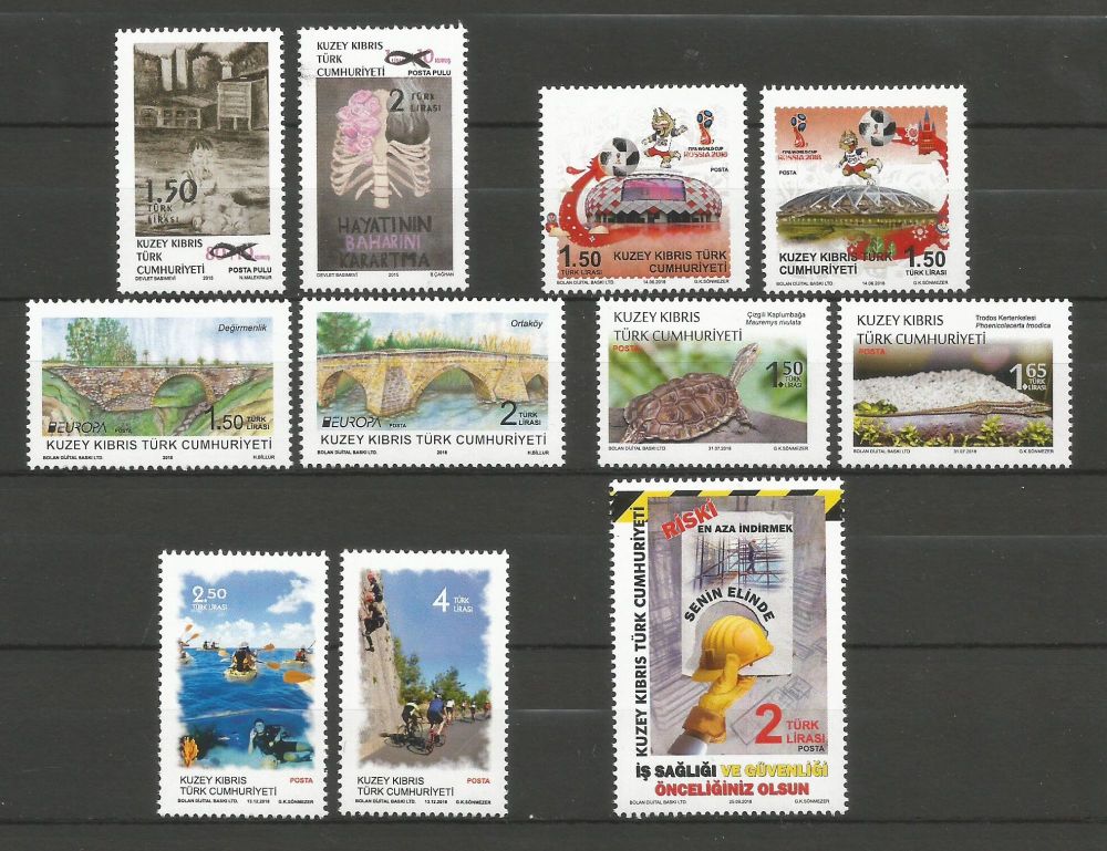North Cyprus Stamps  2018 Complete Year Set - MINT
