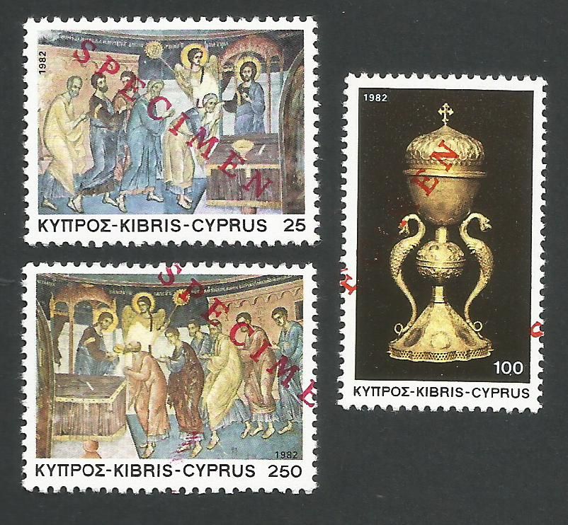 Cyprus Stamps SG 595-97 1982 Christmas - Specimen MLH