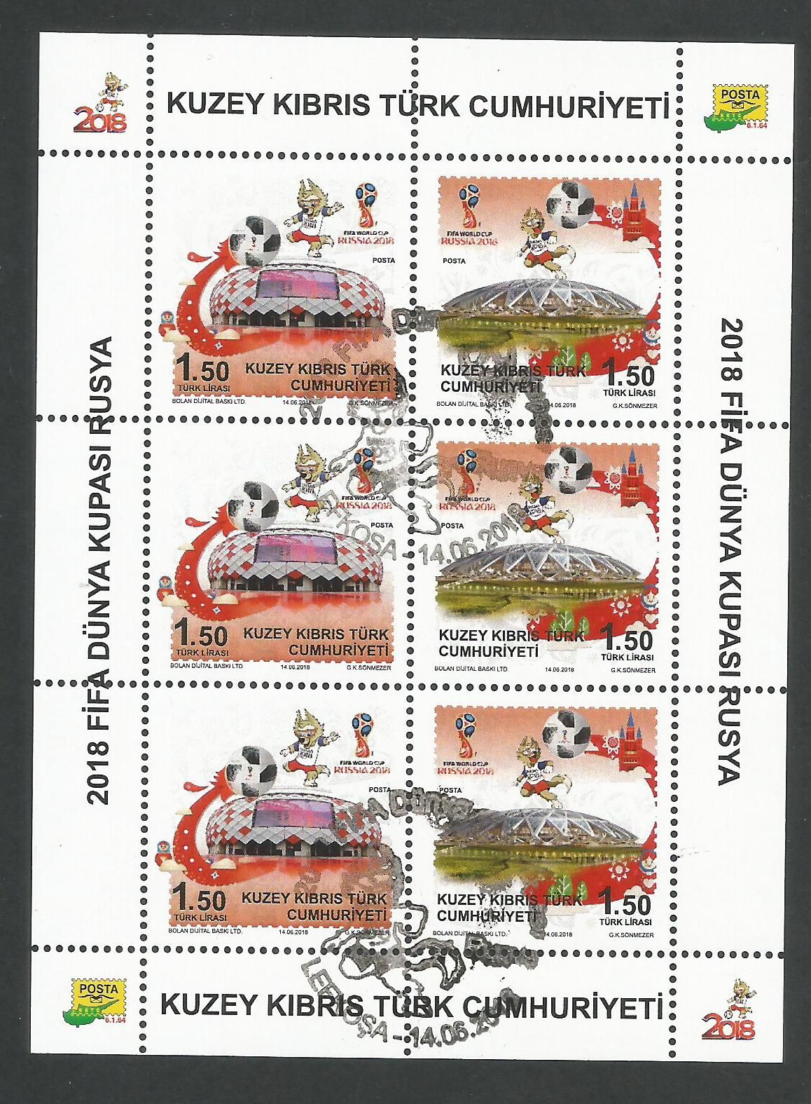 North Cyprus Stamps SG 0840-41 2018 FIFA World Cup Football Russia - Souven