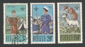 Cyprus Stamps SG 229-31 1963 Boy Scouts - USED (L286)