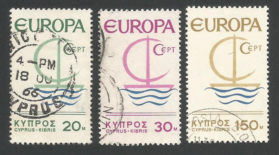 Cyprus Stamps SG 280-82 1966 Europa Ship - USED (L287)