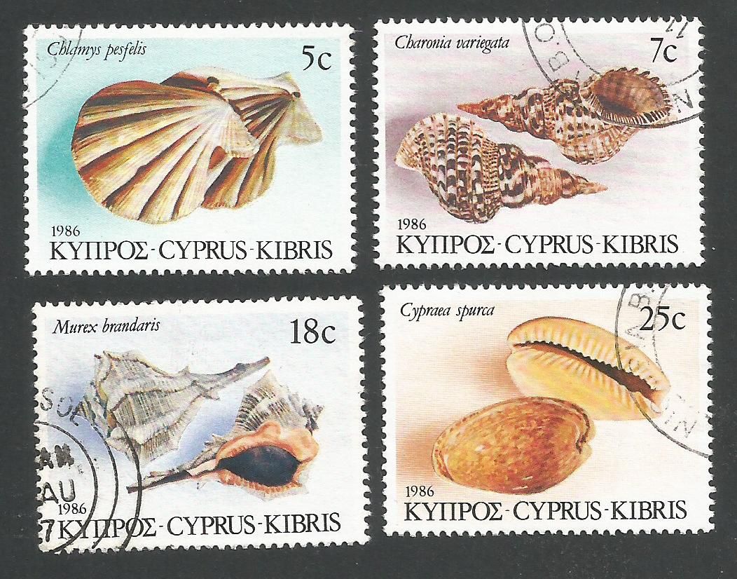 Cyprus Stamps SG 680-83 1986 Seashells - USED