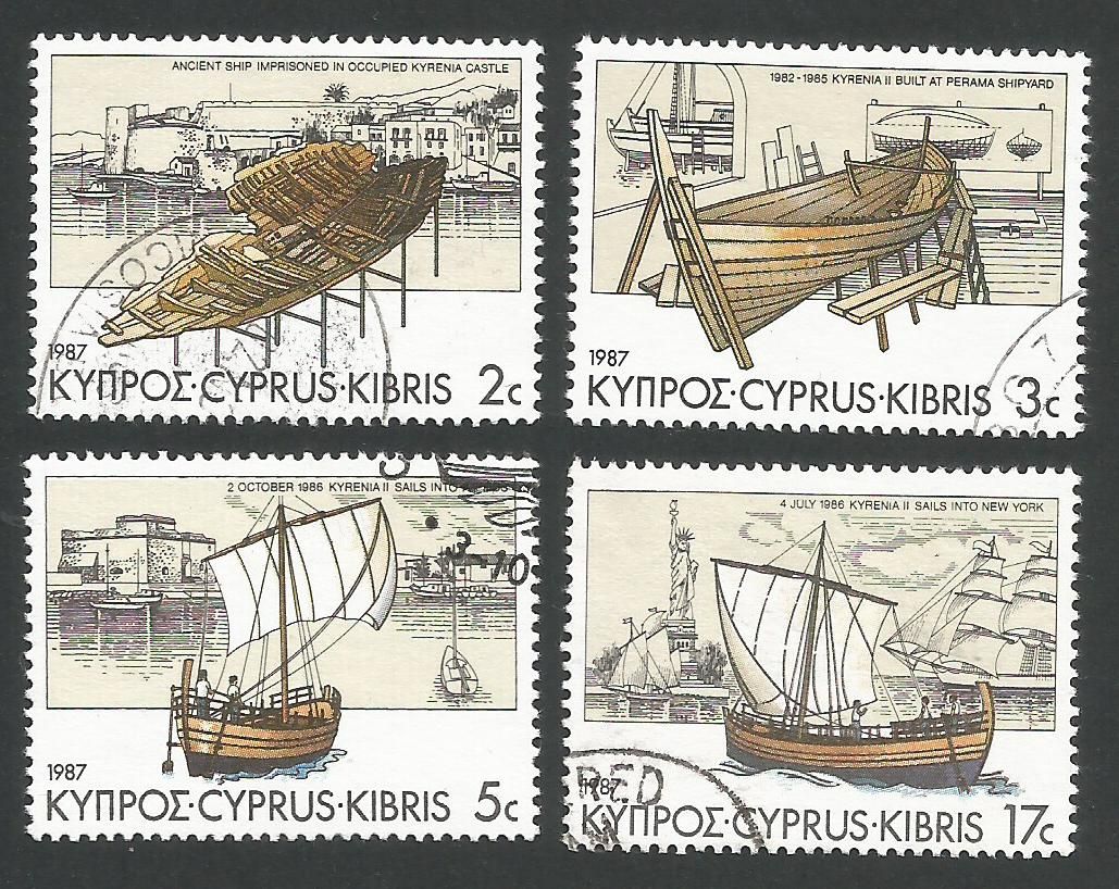 Cyprus Stamps SG 706-09 1987 Voyage of Kyrenia 2 Ancient Ship - USED (L307)