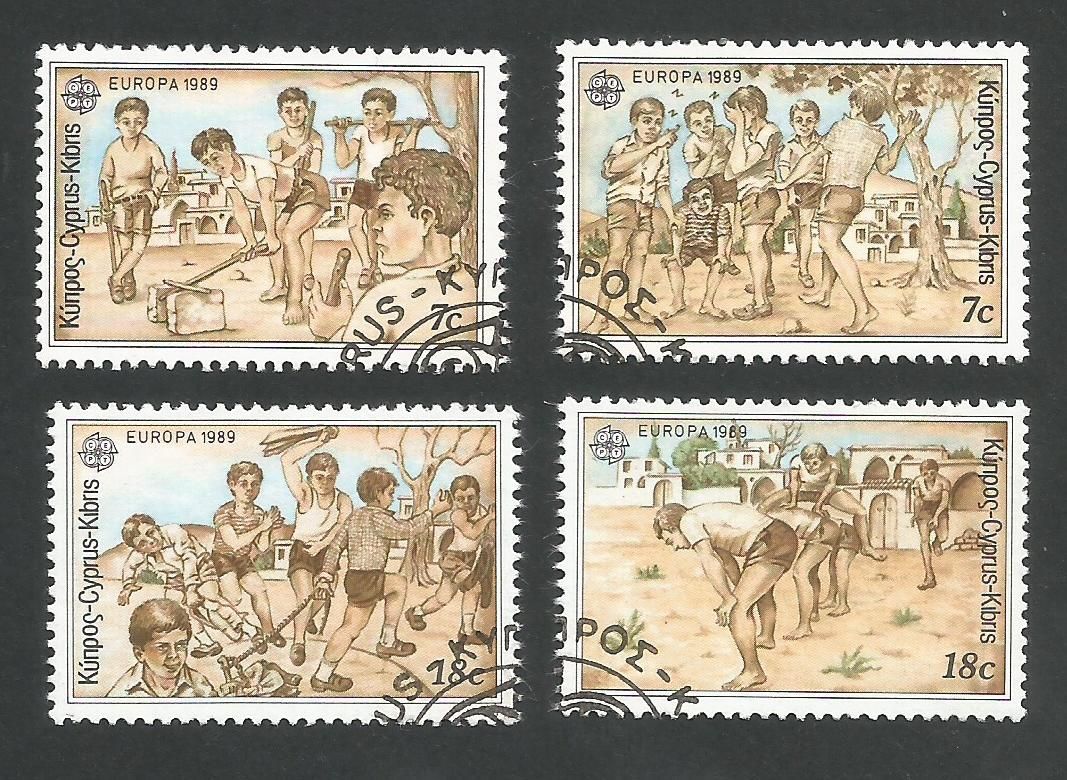 Cyprus Stamps SG 740-43 1989 Europa Childrens games - USED (L309)