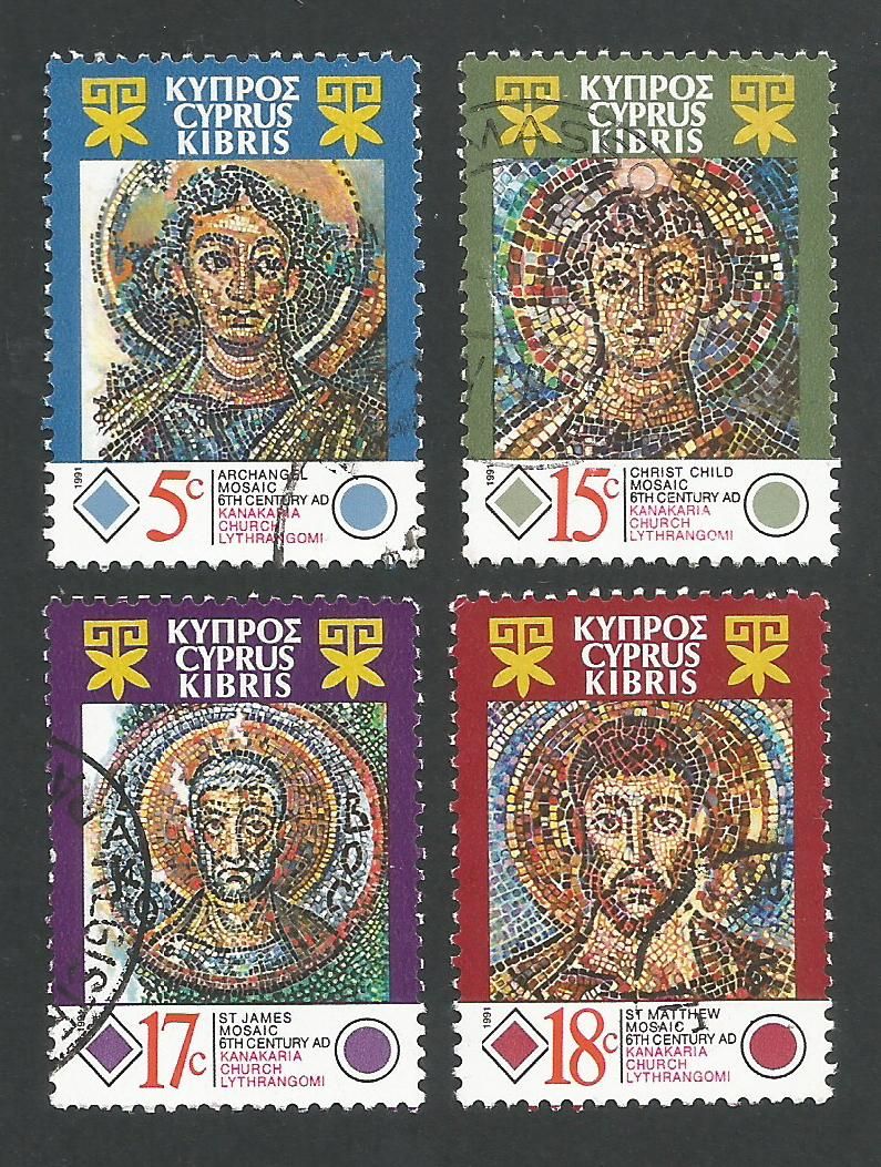 Cyprus Stamps SG 794-97 1991 Mosaics Kanakaria Church - USED (L317)
