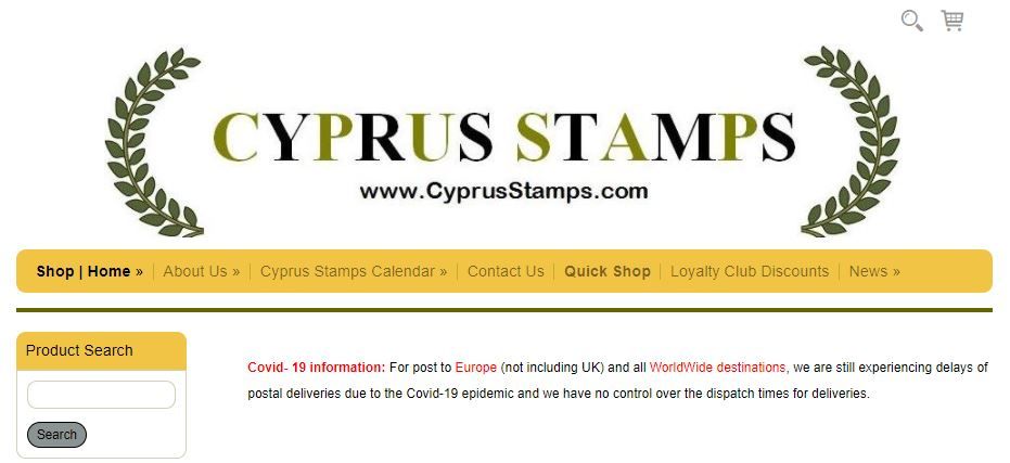 Covid Notice from Cyprus Stamps