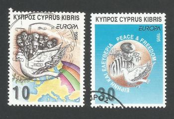 Cyprus Stamps SG 883-84 1995 Europa Peace and Freedom - USED (L339)