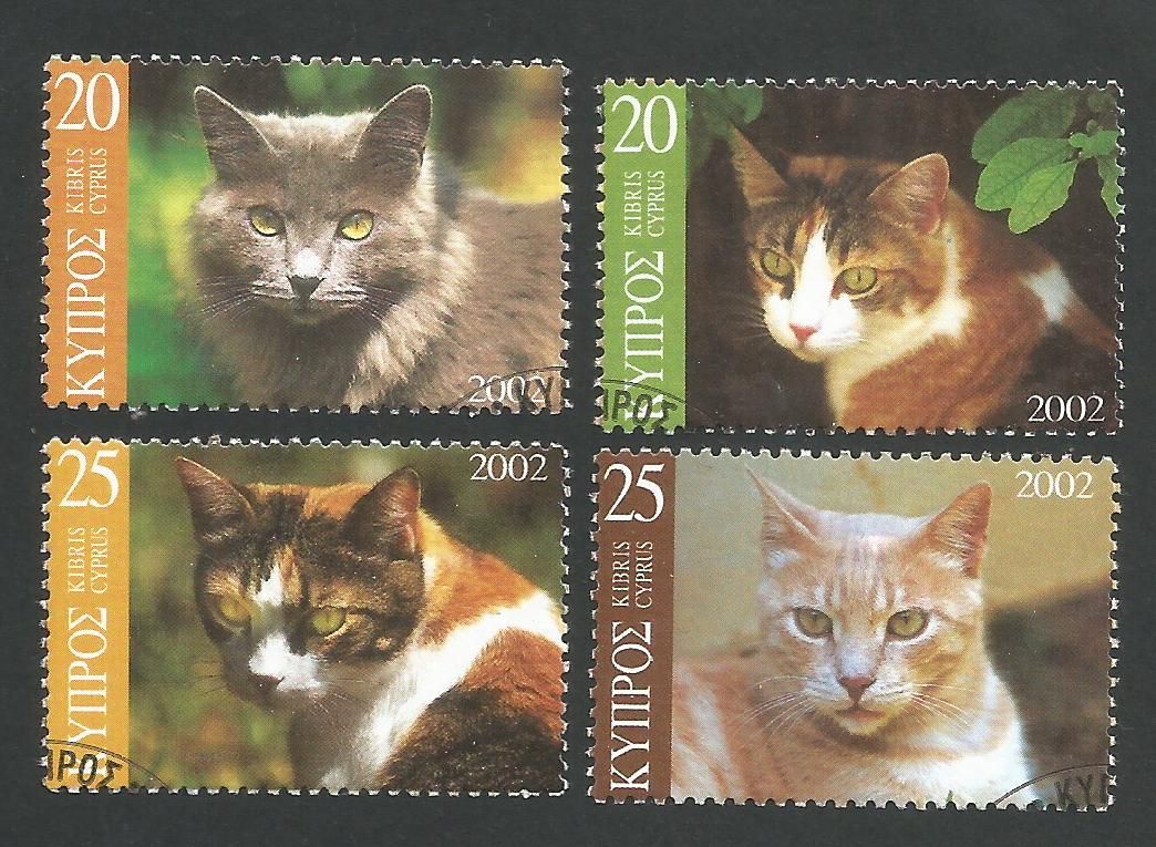 Cyprus Stamps SG 1025-28 2002 Cats - USED (L355)
