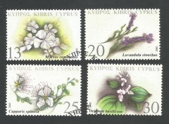 Cyprus Stamps SG 1031-34 2002 Medicinal Plants - USED (L357)