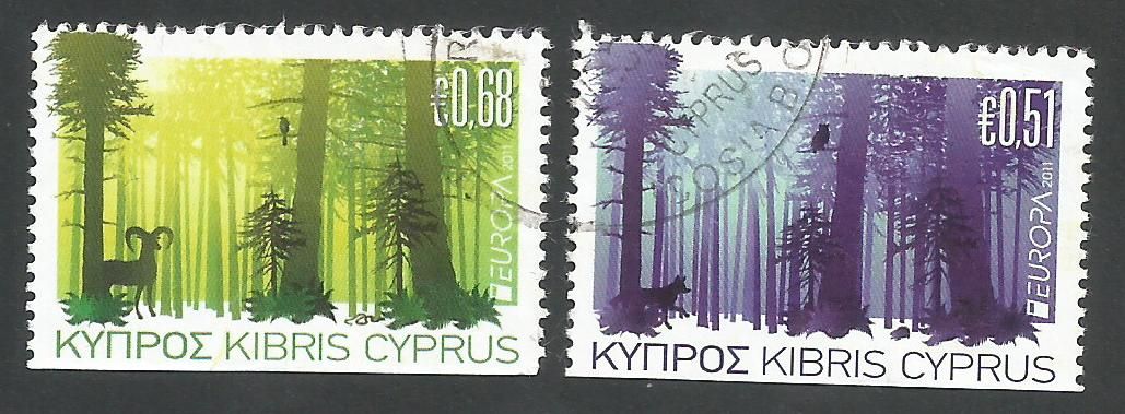 Cyprus Stamps SG 1246-47 2011 Europa Forests - USED (L359)