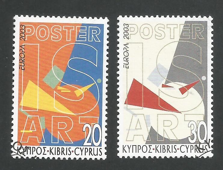 Cyprus Stamps SG 1051-52 2003 Europa Poster Art - USED (L361)