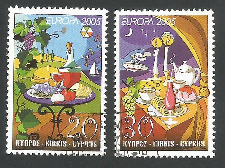 Cyprus Stamps SG 1096-97 2005 Europa Gastronomy - USED (L366)
