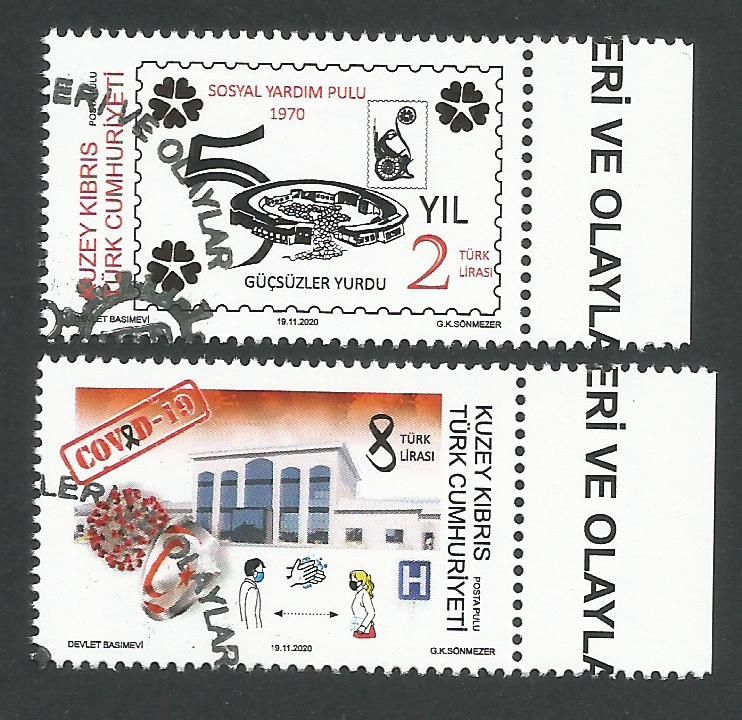 North Cyprus Stamps SG 0860-61 2020 Anniversaries and Events  - CTO USED (L378)