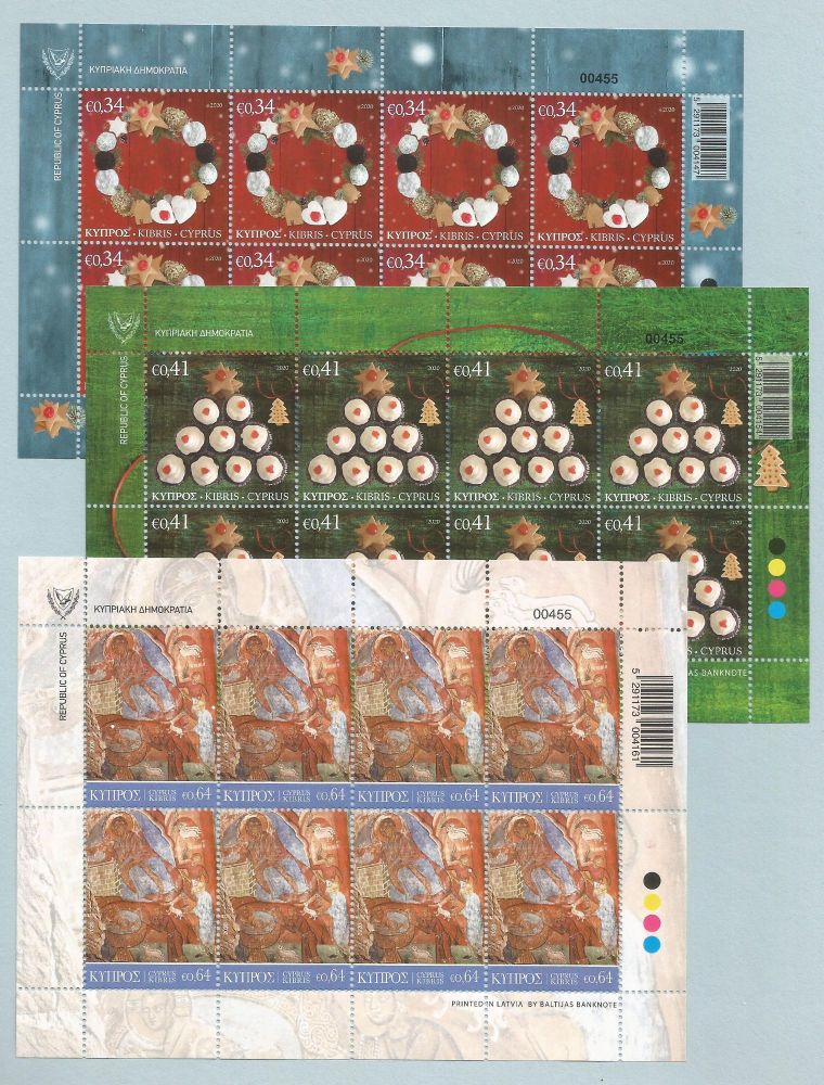 Cyprus Stamps SG 2020 (j) Christmas - Full Sheets MINT