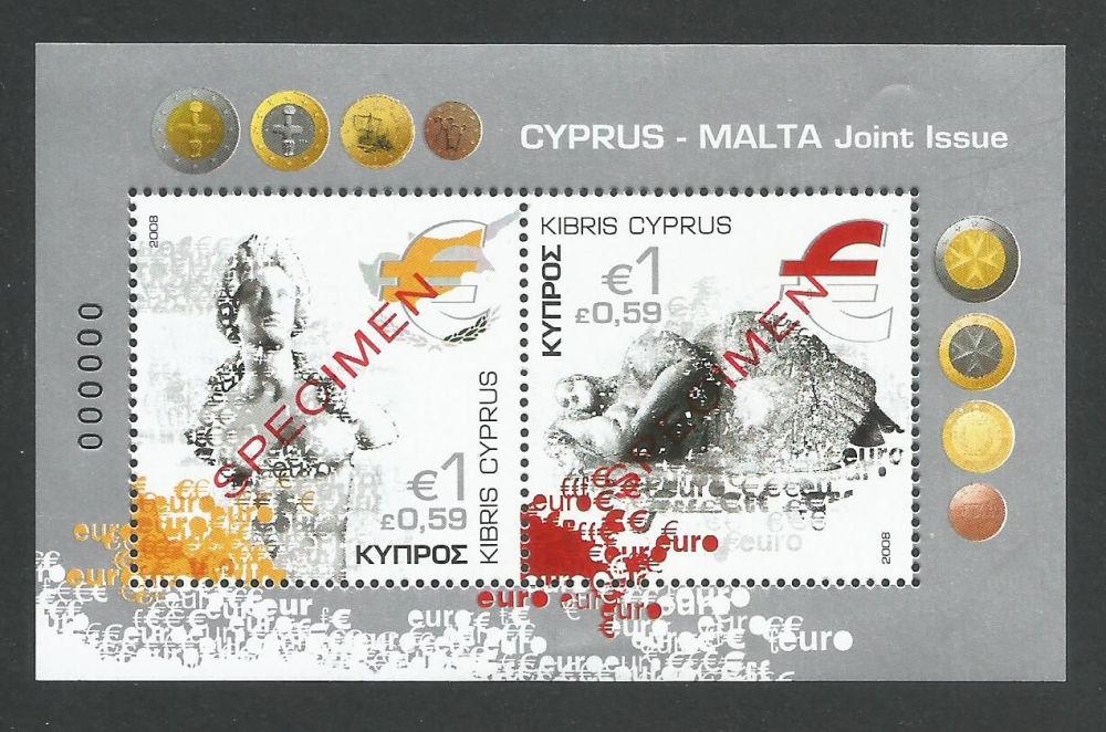 Cyprus Stamps SG 1156 MS 2008 Cyprus Malta joint issue - Specimen MINT