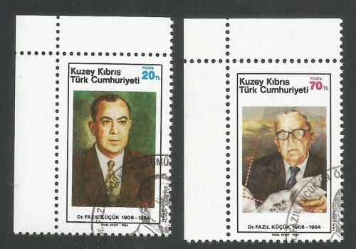 North Cyprus Stamps SG 166-67 1985 1st Anniversary of the death of Dr Fazil