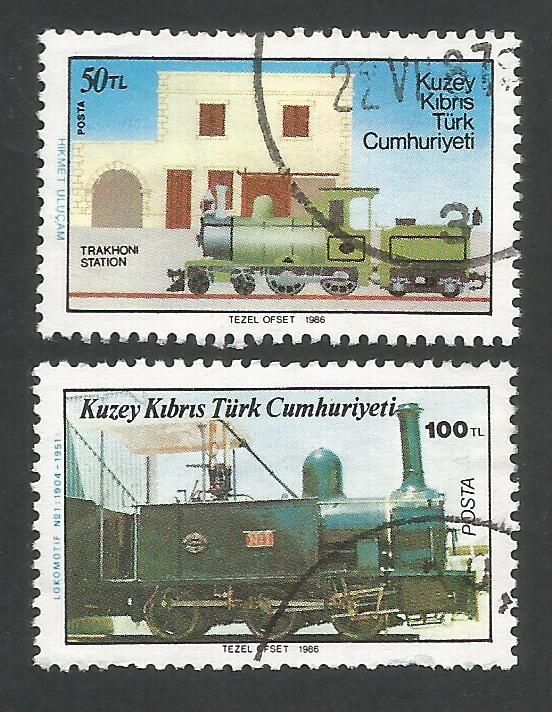 North Cyprus Stamps SG 202-03 1986 Cyprus Railway - USED (L425)