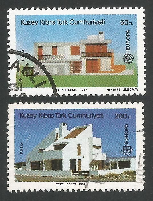 North Cyprus Stamps SG 210-11 1987 Europa Architecture - USED (L430)