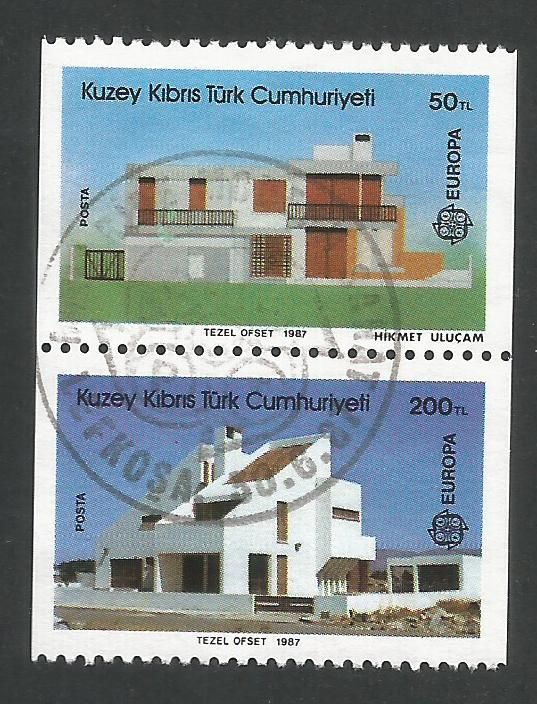 North Cyprus Stamps SG 210-11 1987 Europa Architecture - Booklet pair USED 