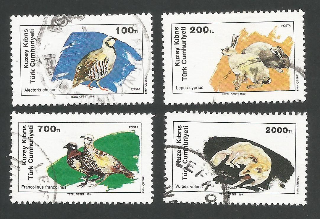 North Cyprus Stamps SG 254-57 1989 Wildlife - USED (L458)