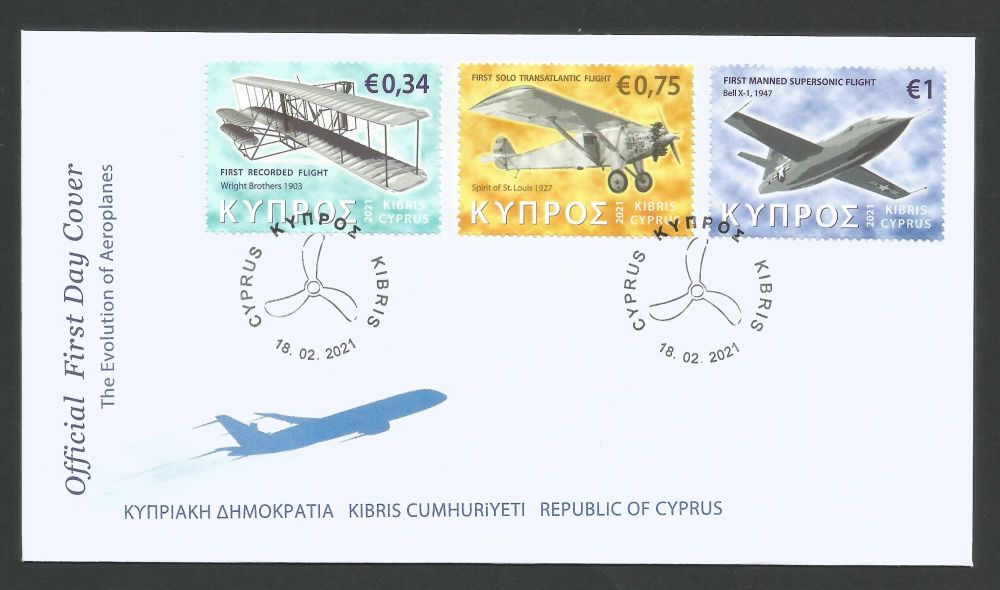 Cyprus Stamps SG 2021 (a) Aeroplanes - Official FDC