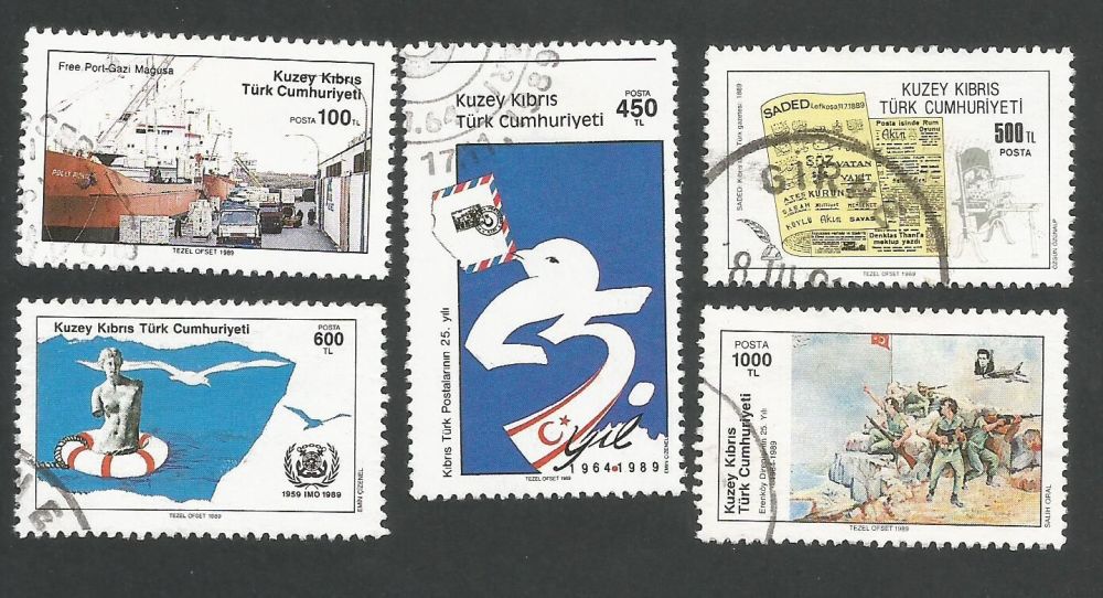 North Cyprus Stamps SG 264-68 1989 Anniversaries - USED (L465)