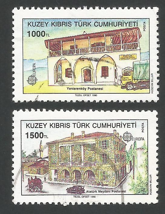 North Cyprus Stamps SG 275-76 1990 Europa Post Office - USED (L468)