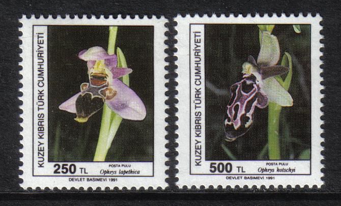 North Cyprus Stamps SG 304-05 1991 Orchids 1st Series - MH