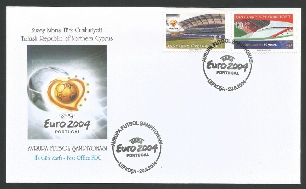 North Cyprus stamps SG 594-95 2004 50th anniversary of UEFA Football - Offi
