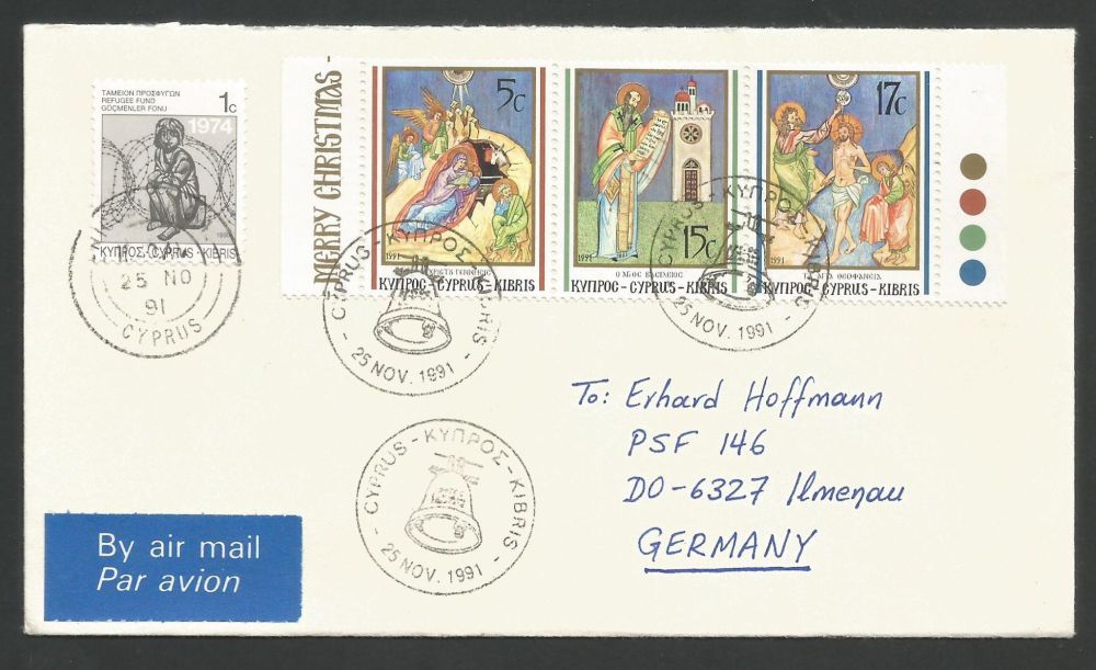 Cyprus Stamps SG 808-10 1991 Christmas - Unofficial FDC (L517)
