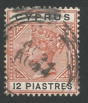 Cyprus Stamps SG 047 1896 12 Piastres - USED (L634)
