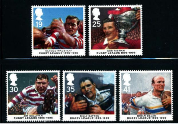 British Stamps 1995 SG 1891-95 Centenary of Rugby League - MINT (P301)