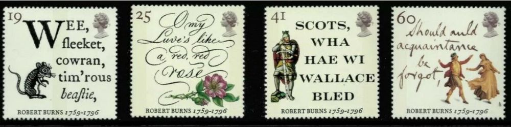 British Stamps 1996 SG 1901-04  Robert Burns - MINT (P302)
