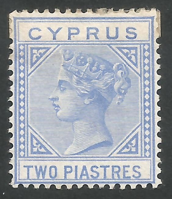 Cyprus Stamps SG 013 1881 2 Piastre Blue - MINT (L675)