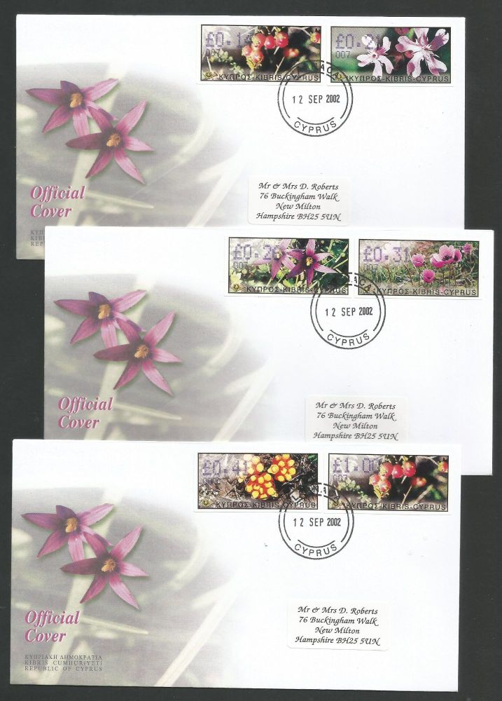 Cyprus Stamps Vending Machine Labels Type E 2002 (007) Larnaka - Official FDC  (L588)