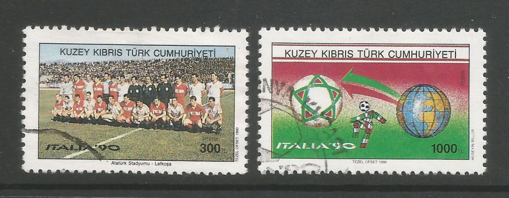 North Cyprus Stamps SG 282-83 1990 World Cup Football Italy - USED (L470)