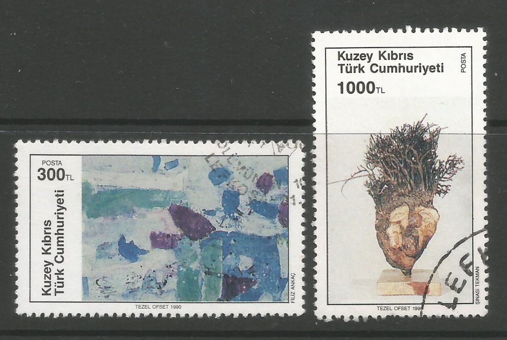 North Cyprus Stamps SG 284-85 1990 Art 9th Series - USED (L695)