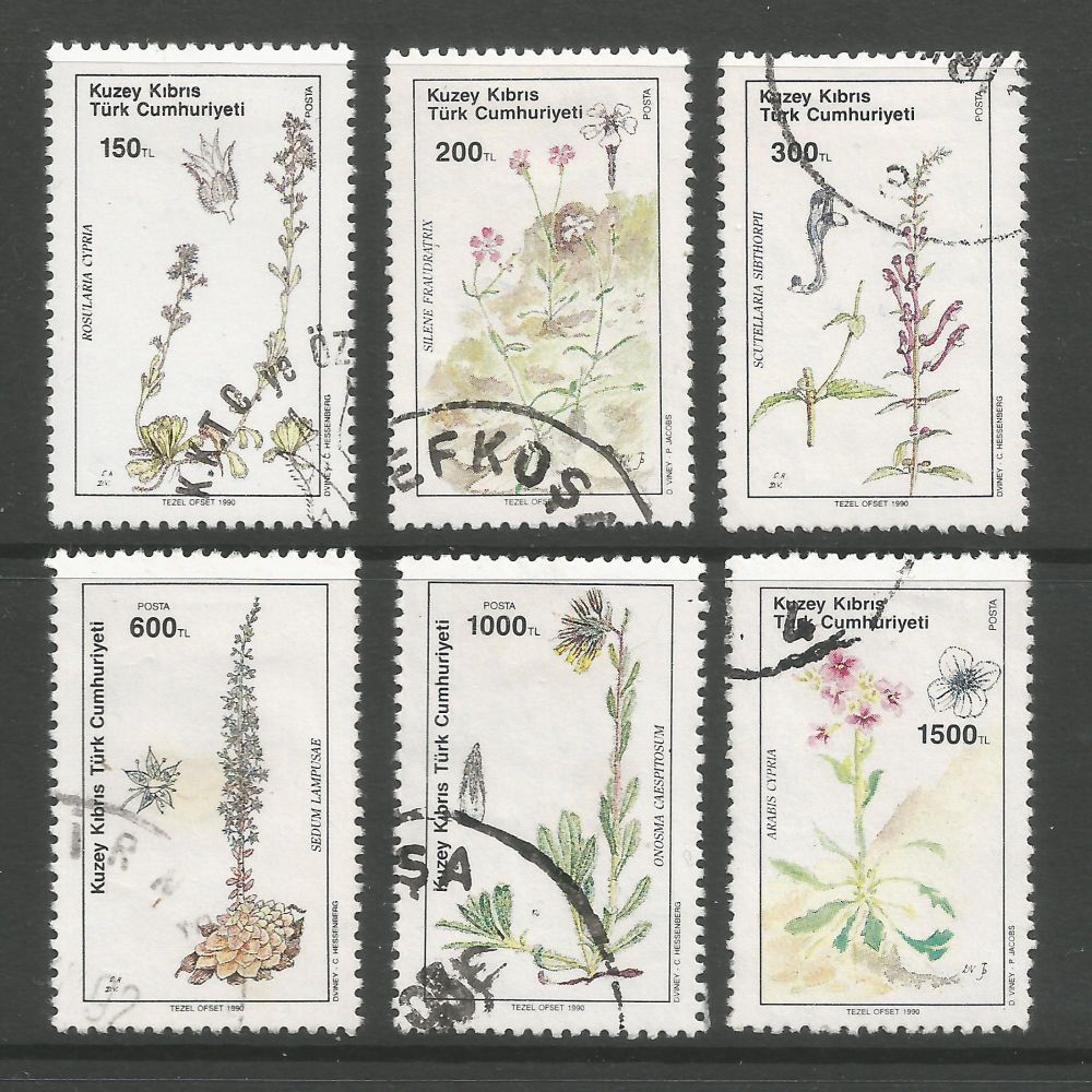 North Cyprus Stamps SG 293-98 1990 Plants - USED (L702)