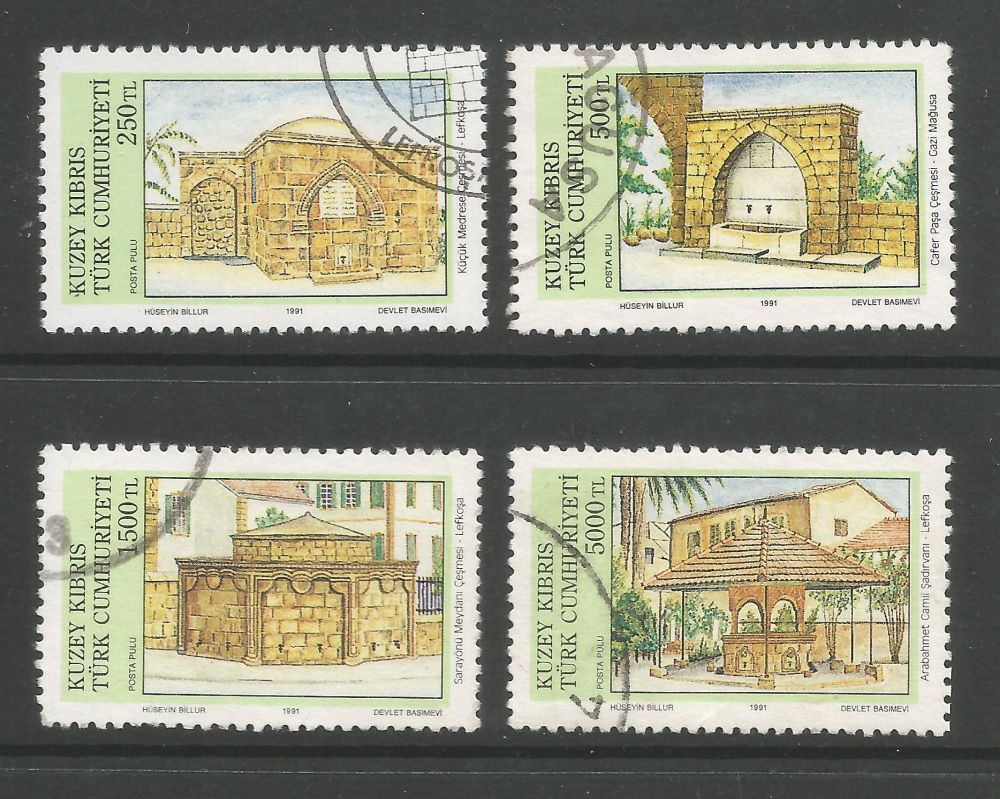 North Cyprus Stamps SG 307-10 1991 Fountains - USED (L705)