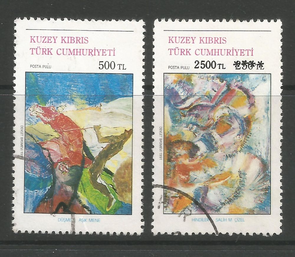 North Cyprus Stamps SG 315-16 1991 Art 2nd Series - USED (L707)