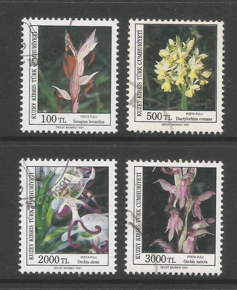 North Cyprus Stamps SG 311-14 1991 Orchids 2nd series - USED (L706)