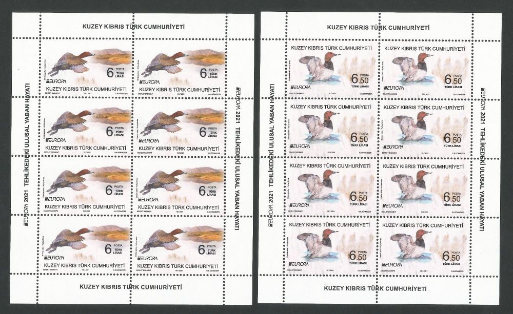 North Cyprus Stamps SG 2021 (a) Europa Endangered National Wildlife Birds F