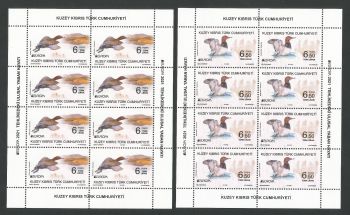North Cyprus Stamps SG 2021 (a) Europa Endangered National Wildlife Birds Full Sheets  - MINT