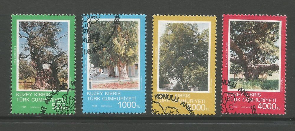 North Cyprus Stamps SG 354-57 Trees - USED (L784)