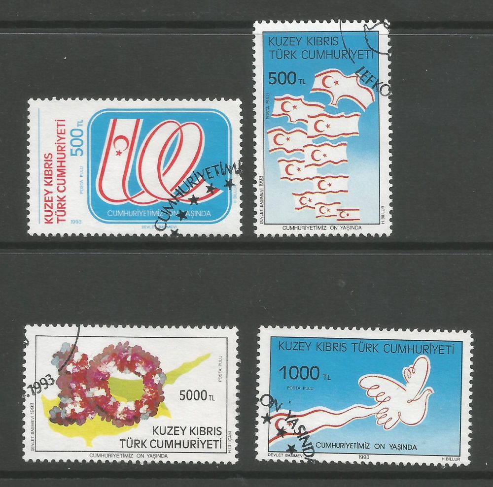 North Cyprus Stamps SG 360-63 1993 10th Anniversary of the TRNC - USED (L78