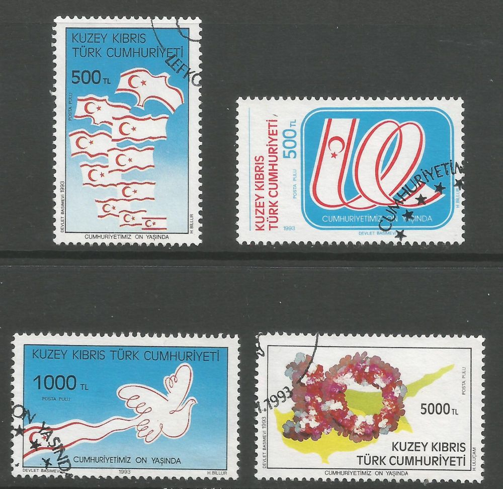 North Cyprus Stamps SG 360-63 1993 10th Anniversary of the TRNC - USED (L788)